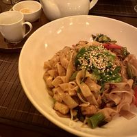 Vegan phad see hoisin & mint tea  at Lemon Leaf in Prague