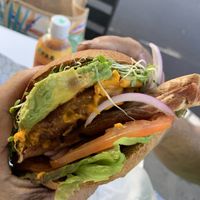 Beyond bacon cheeseburger  at Down to Earth - Store and Deli in Aiea