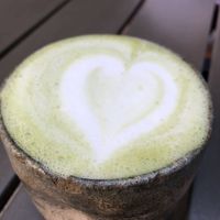 Matcha latte with house made coconut milk at Bearcat Cafe - CBD in New Orleans