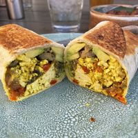 Vegan breakfast burrito at Bearcat Cafe - CBD in New Orleans