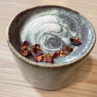 butterfly matcha latte at Bearcat Cafe - CBD in New Orleans