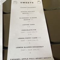 Sweets menu  at Bearcat Cafe - CBD in New Orleans