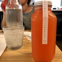 Strawberry lemonade - glass reusable container at Bearcat Cafe - CBD in New Orleans