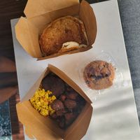 Vegan bearcat, pancake, and muffin at Bearcat Cafe - CBD in New Orleans