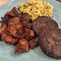 Vegan Bearcat breakfast plate - potatoes were so crispy and it was all yummy   at Bearcat Cafe - CBD in New Orleans