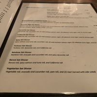 Vegetarian set dinner at Enso Sushi & Japanese Cuisine in Regina