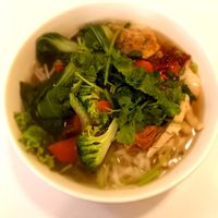 Wonton soup at Loving Hut in Houston