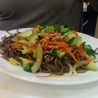 Mongolian wonder - BBQ soy protein, onions, bell pepper, ginger in housemade sauce. at Loving Hut in Houston