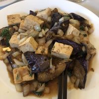 Eggplant and tofu at Loving Hut in Houston