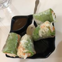 BBQ spring rolls. Yummy!! at Loving Hut in Houston