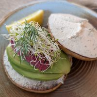 Vegan bagel at Wilde & Co in Darlinghurst