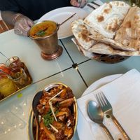Dhal, Aloo Gobi and Plain Naan   at Accha in Chiang Rai