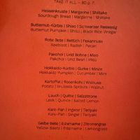 Menu for Feb 2024 at Leuchtendroter in Frankfurt