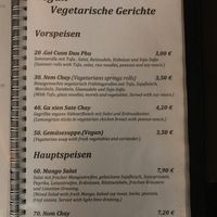Menu at lila in Berlin