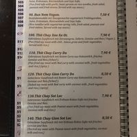 Menu at lila in Berlin