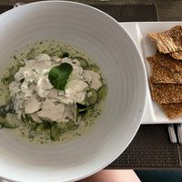 Courgette tzaitki and seed bread at TUI Blue in Santa Maria
