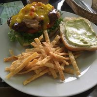 tropical burger at Prasada in Cusco