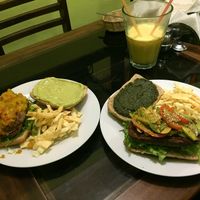 vegan burger  at Prasada in Cusco