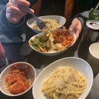 Carbonara and meatballs!!!! at Picky Wops in East London