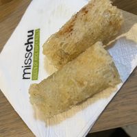 The best vegetable spring rolls ever. Light and crisp and tasty. Delicious    at misschu in South Yarra
