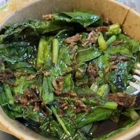 Wok’d greens. Cooked to perfection - really good! (Could have less of the wok oil in container but otherwise excellent)    at misschu in South Yarra