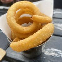 OMG!! Onion rings!!! at Caffi Lolfa in Burry Port