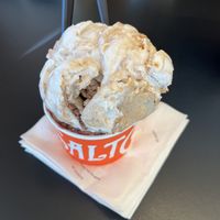 Peanut butter brittle and marionberry cobbler   at Downtown Disney - Salt & Straw in Anaheim