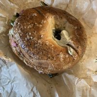 Kale ReuBon on Salt & Pepper Bagel at Big Bon Bodega in Savannah