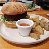 Avo veggie burger at Smash Avocaderia y Cafe in Medellin