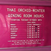 Hours, January 2020 at Pim's Thai Orchid in Lebanon