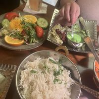 Riz parfumé légumes et no chicken sauce masala  at Amrit in Berlin