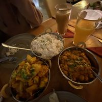 Aloo Goni and chickpea dish  at Amrit in Berlin