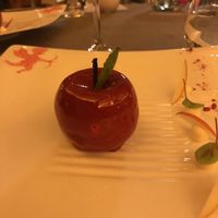 Love apple for valentines. Fruit and chocolate inside. at La Table d'Adrien in Verbier
