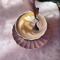 oat milk latte  at Morning Glory in San Diego