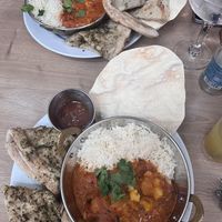 Chickpea curry with naan  at STN - The Camden in Stansted