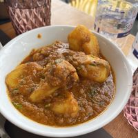 Potatoes and cauliflower in curry   at Momo in Santorini