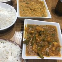 Dahl and mixed veg curry at Momo in Santorini