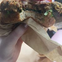 Vegan lentil burger   at Whole Earth Cafe in Gatlinburg