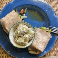 Hot veggie sandwich and potato saladd  at Whole Earth Cafe in Gatlinburg