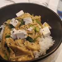 Rice with tofu and vegan chicken at UDON in Churra