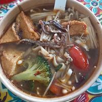 Mala ban mian or mee hoon kueh - very nice broth, mild heat at Botanict 豐之素 in West Singapore