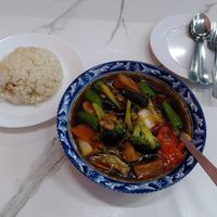Veggie tofu and rice at Botanict 豐之素 in West Singapore