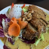 Peanut curry with vegan duck  at KIM999 in Berlin