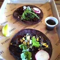 Vegan tacos with impossible meat at Taquiza - Collins Ave in Miami Beach