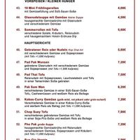 Separate vegan menu at Kop Chai in Mannheim