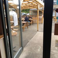 Outside seating   at Escape Route Café in Pitlochry