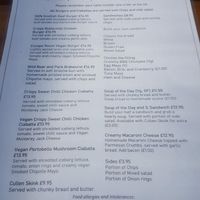 Menu on 12 May 2023 at Escape Route Café in Pitlochry