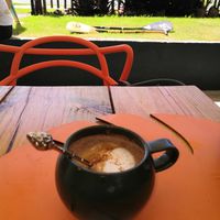Cappuccino at Oroboro Vegan Cafe in Ilhabela