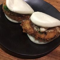 mixed mushroom + panko aubergine bao buns. Very tasty! at Wagamama - Marina Mall in Dubai