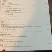 Wine list with clear vegan options  at Petit Paris in Nottingham
